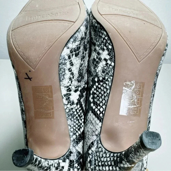 FRANCO SARTO Bellini  Pumps Snake Print Heel Pointed Toe Shoes - Picture 12 of 14